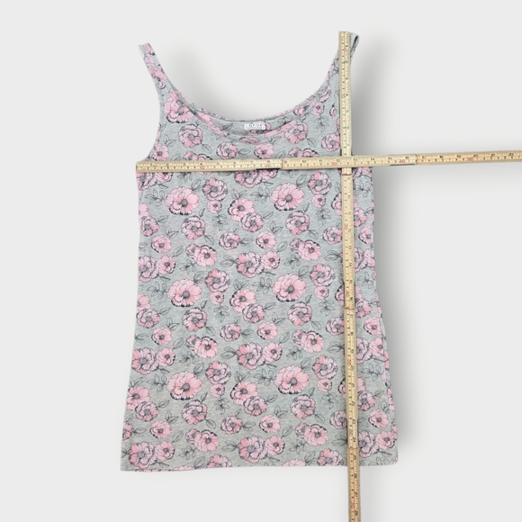 Duluth Trading Tank Top Shirt Womens Small Gray Floral Built In Bra Sleeveless - Picture 4 of 9